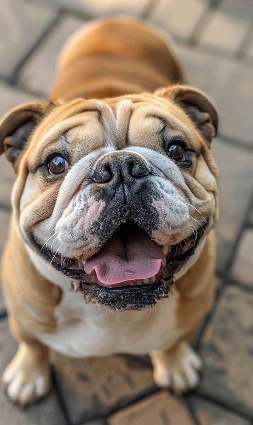 Bulldog with a wrinkly, endearing smile