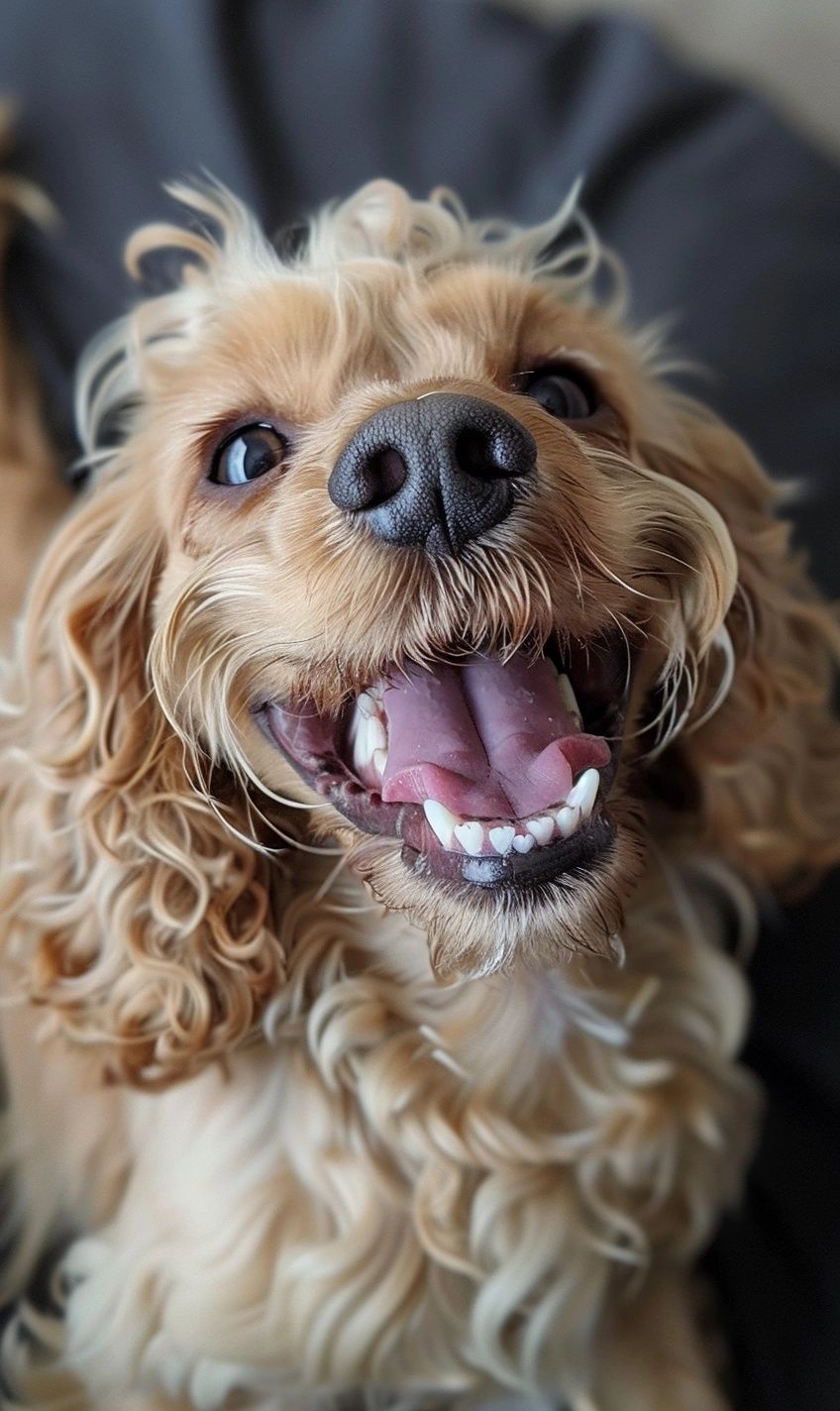 Cocker Spaniel Dog with a goofy, playful smile