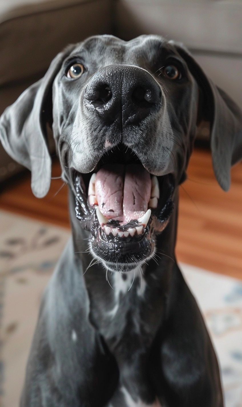 Great Dane with a massive, gentle smile