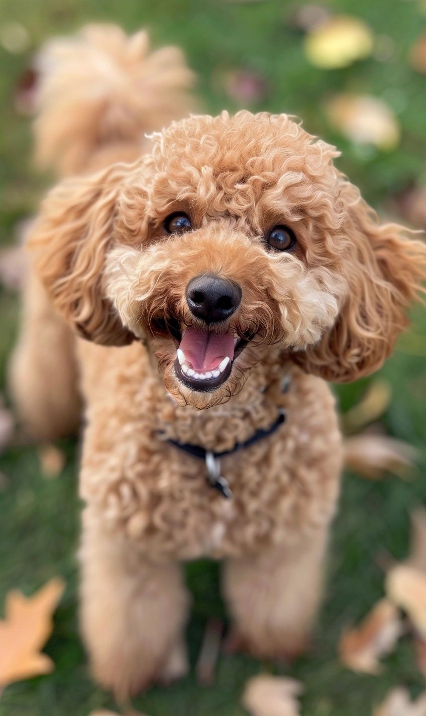 Poodle with an elegant, refined smile