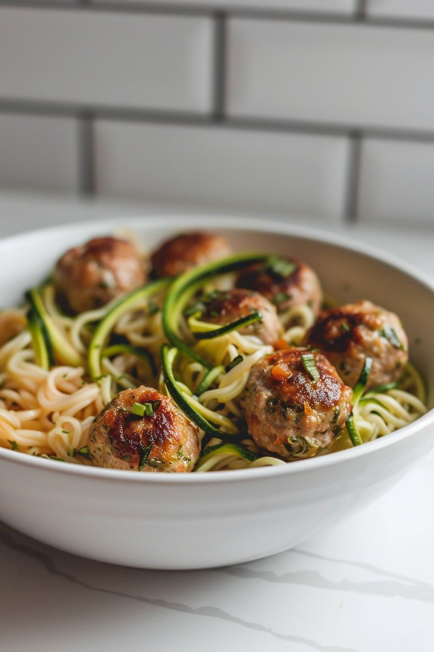 Homemade Dog Meals Turkey Meatballs and Zucchini Noodles