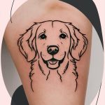 Golden Retriever ear tattoo outline of a floppy ear friendly and playful nature