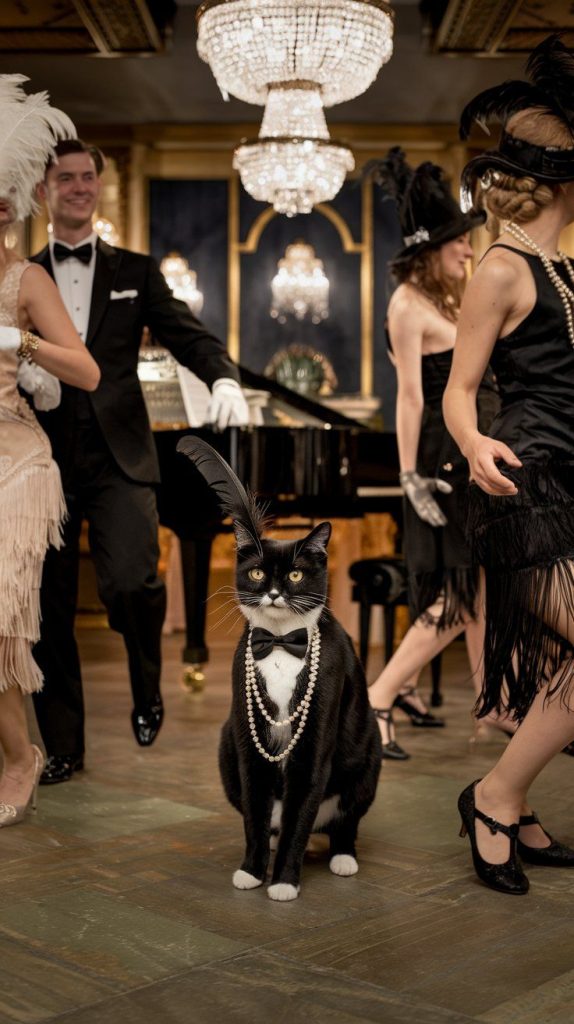 Tuxedo Cat-1920s-themed-party-with-pets