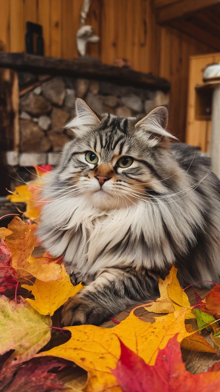 cute cats Norwegian Forest Cat.