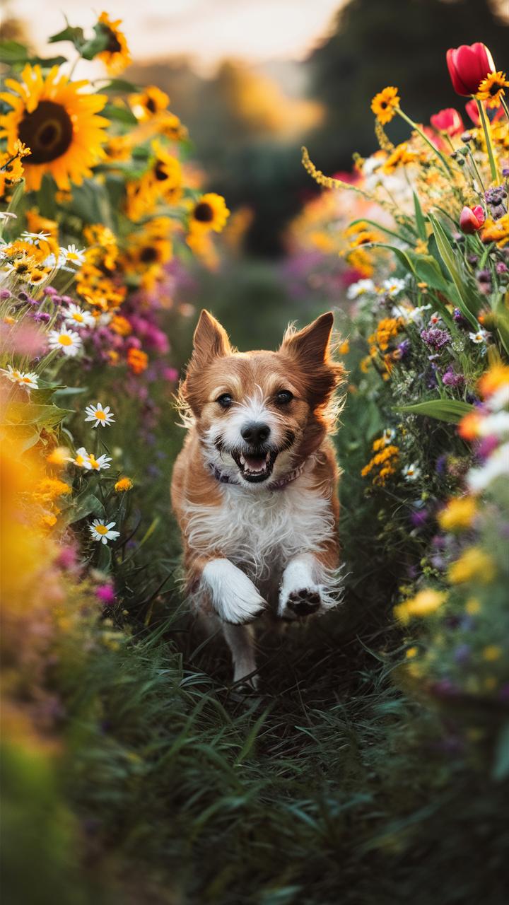 cute dog pictures furry friends in flowers