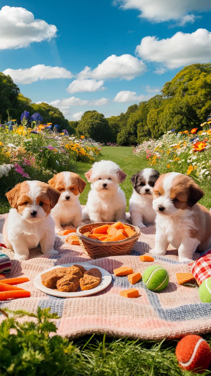 cute dog pictures puppy picnic party