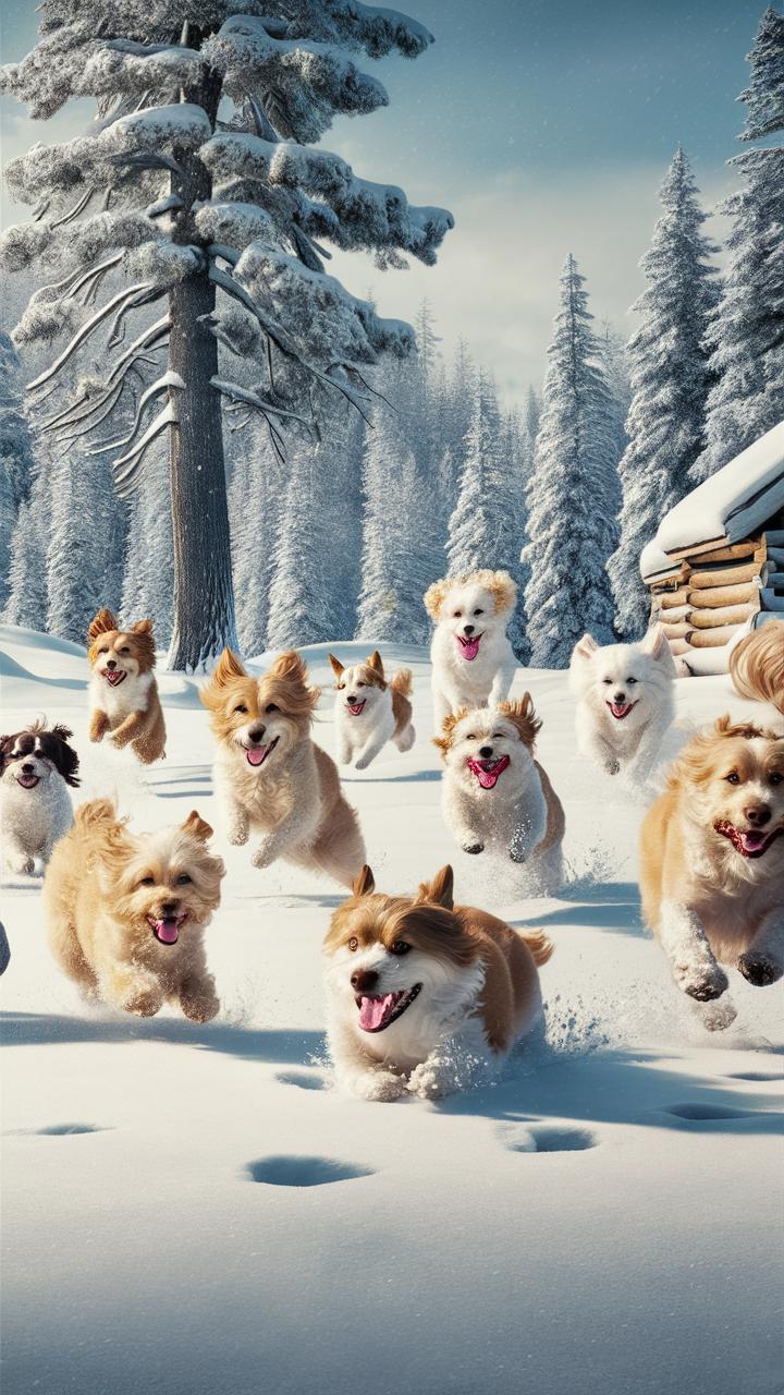 cute dog pictures winter wonderland pups