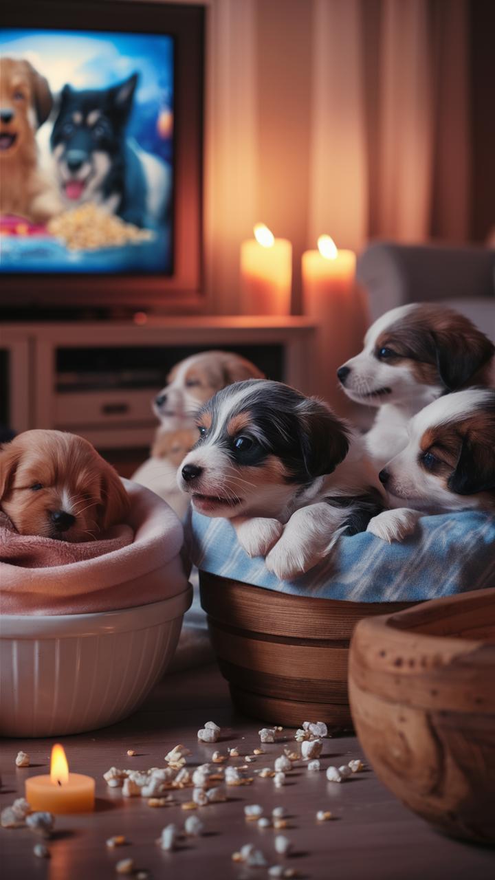 cute puppies puppy movie night