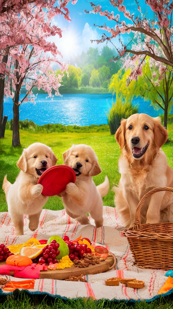 cute puppies puppy picnic paradise