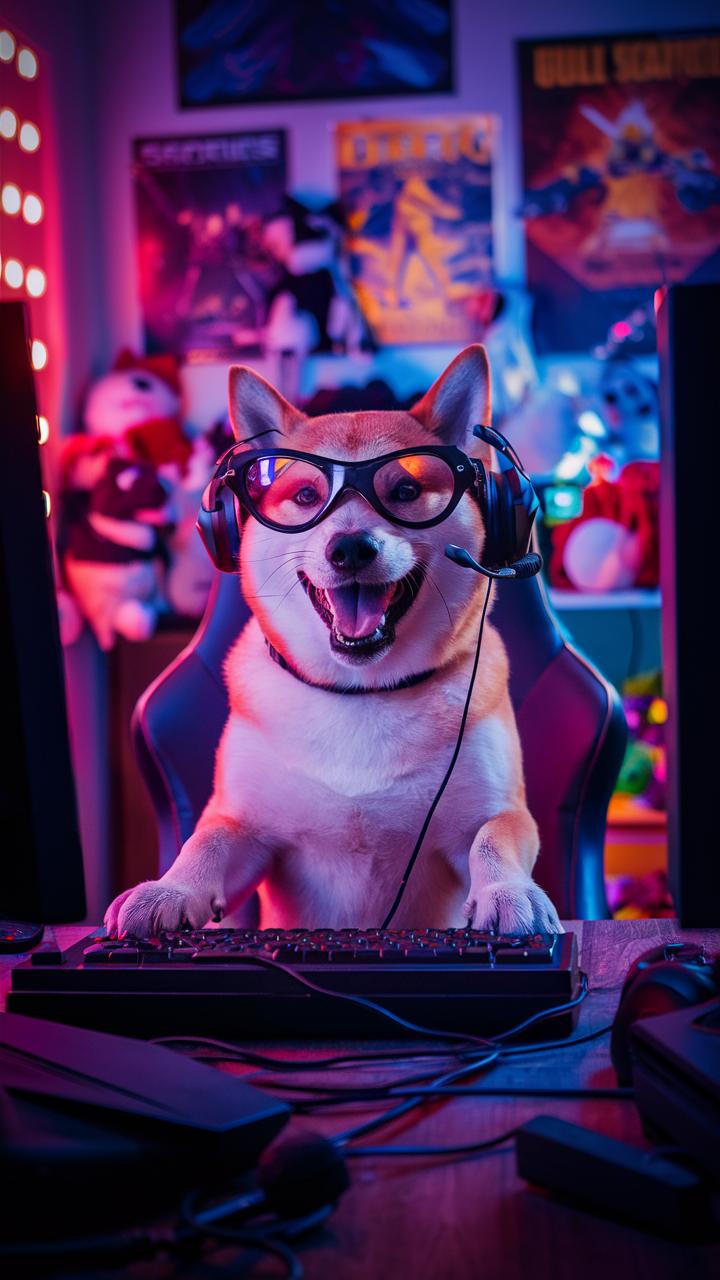 dogs with glasses gamer doggo