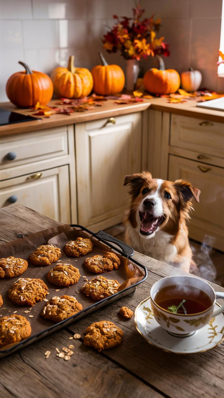 easy homemade dog treats pumpkin and oat cookies