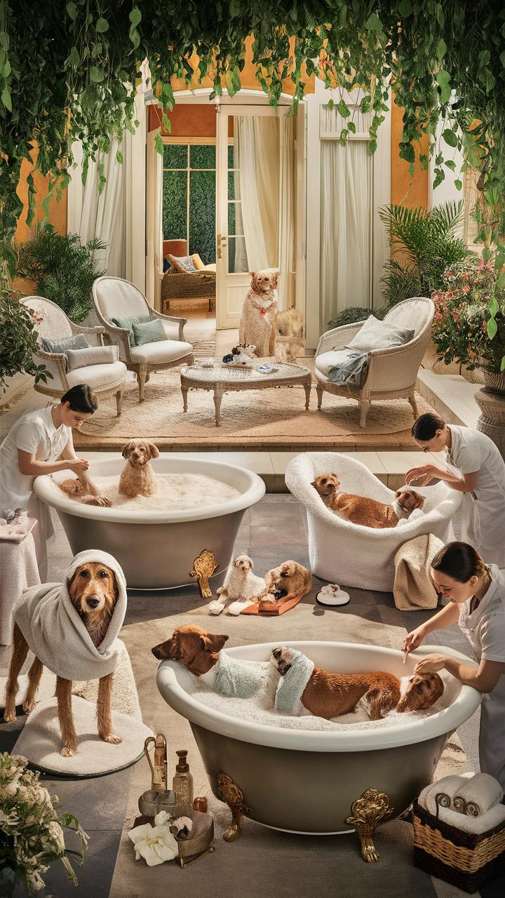 really cute dogs doggy spa day