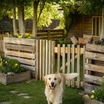 backyard dog fence ideas Repurposed pallets for a rustic look