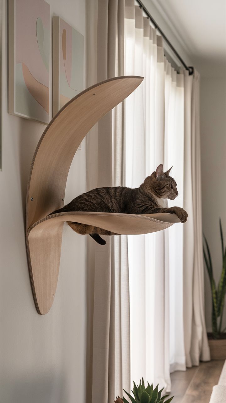 cat climbing wall ideas Modern minimalist wall mounted perches