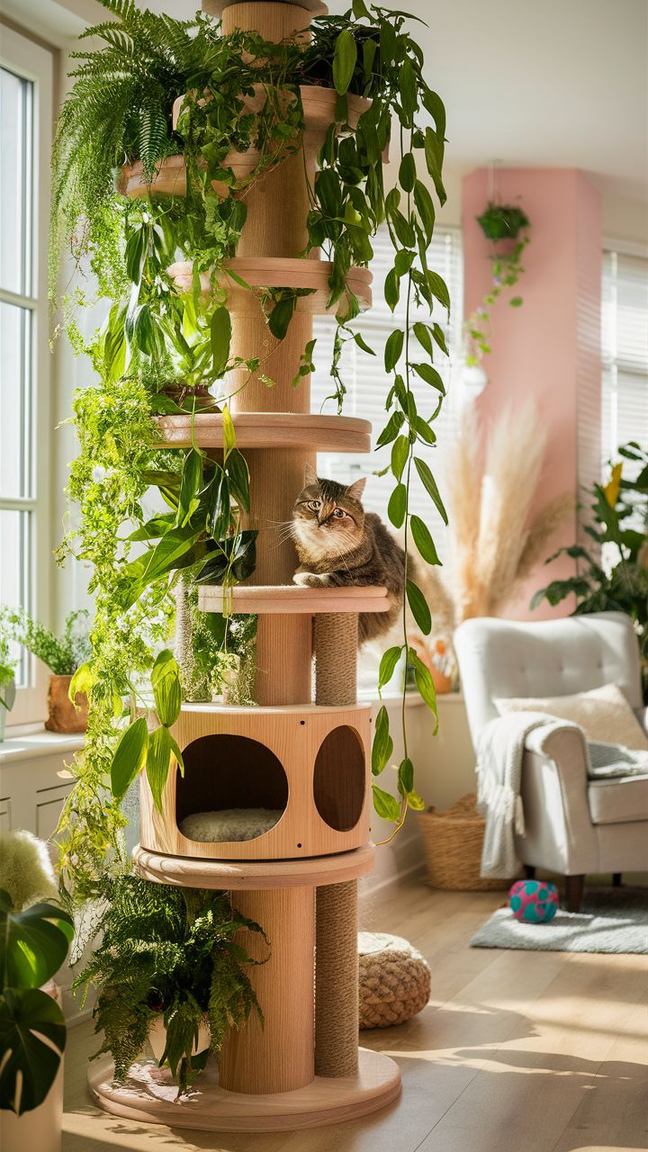 cat climbing wall ideas Vertical garden cat tower