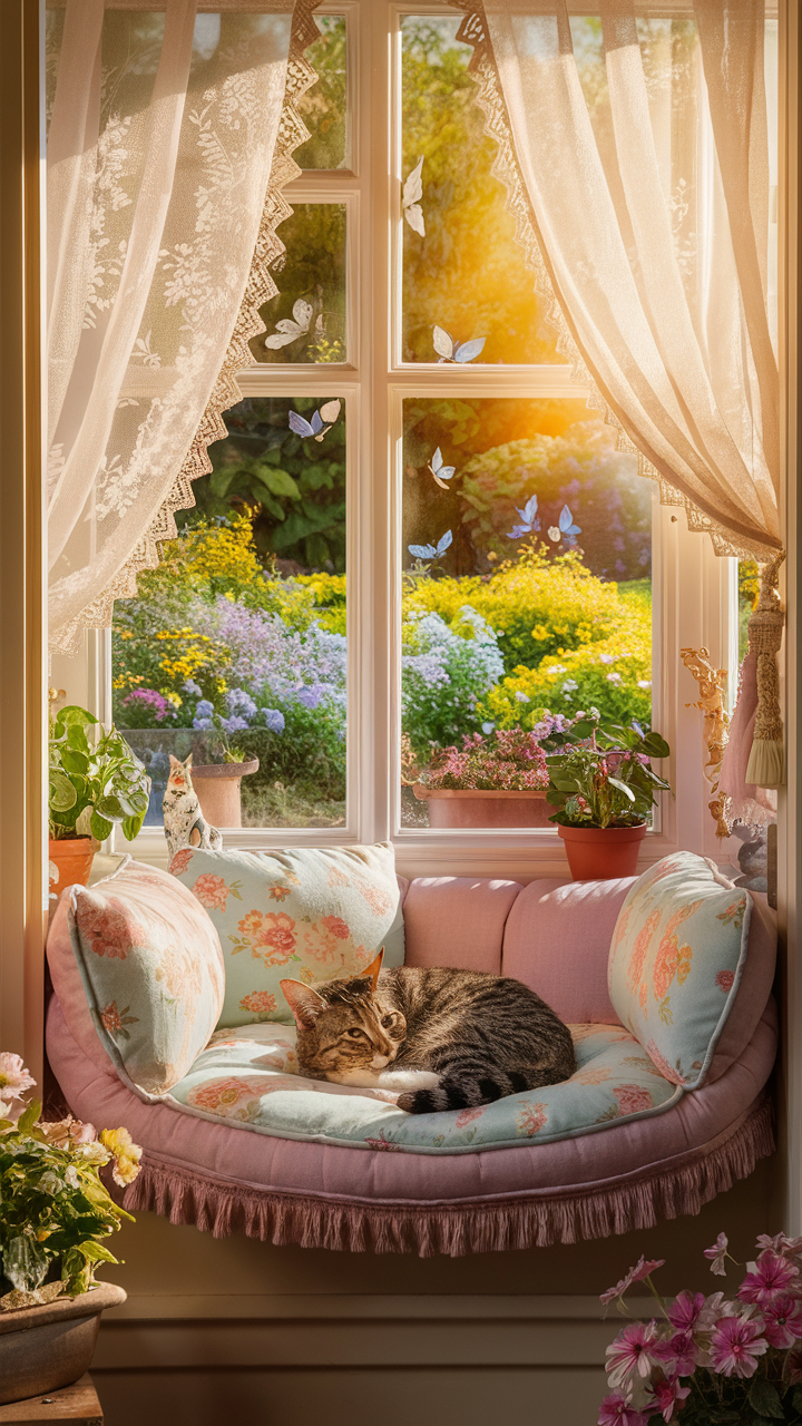 catio ideas for cats Window box perch for sunny afternoon naps