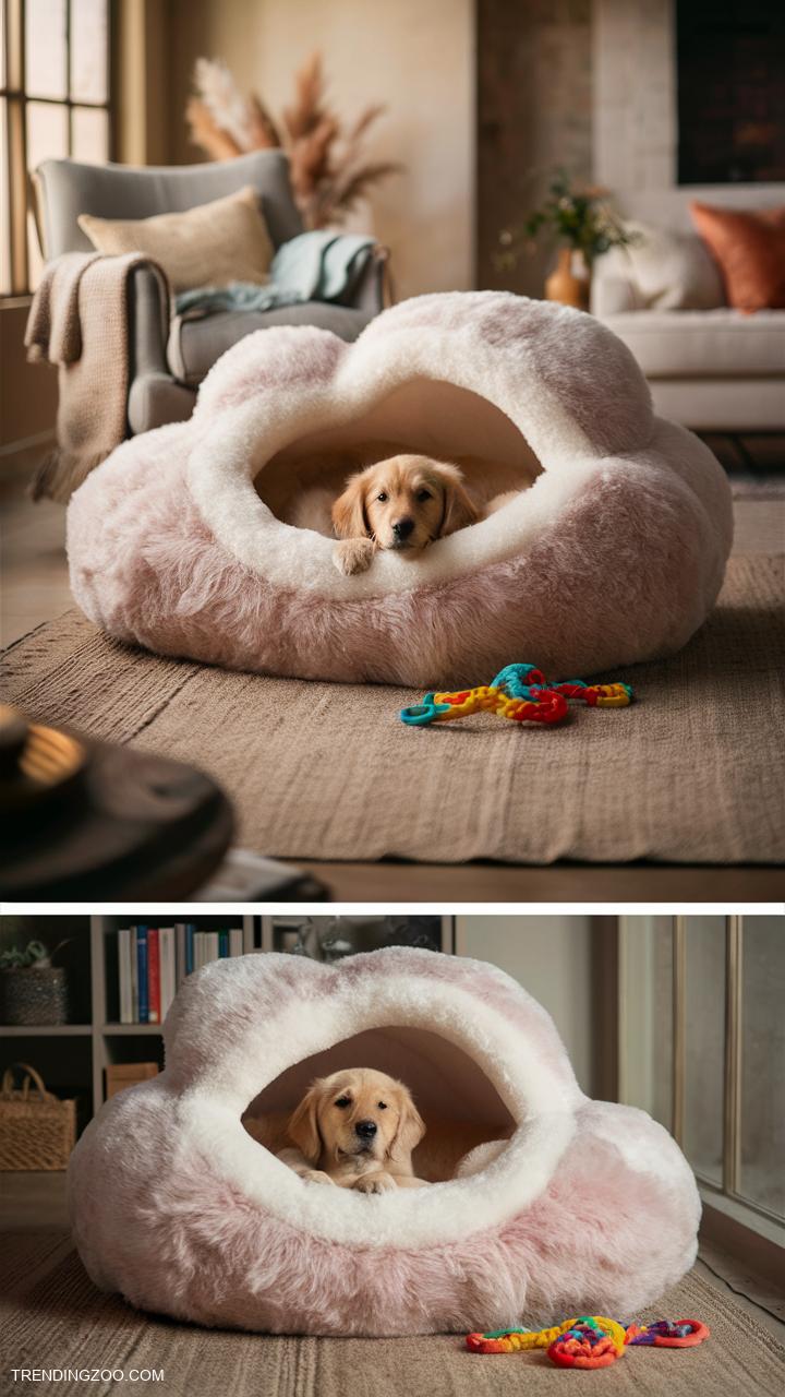 dog bed ideas Cuddly Cloud Shape Dog Nest