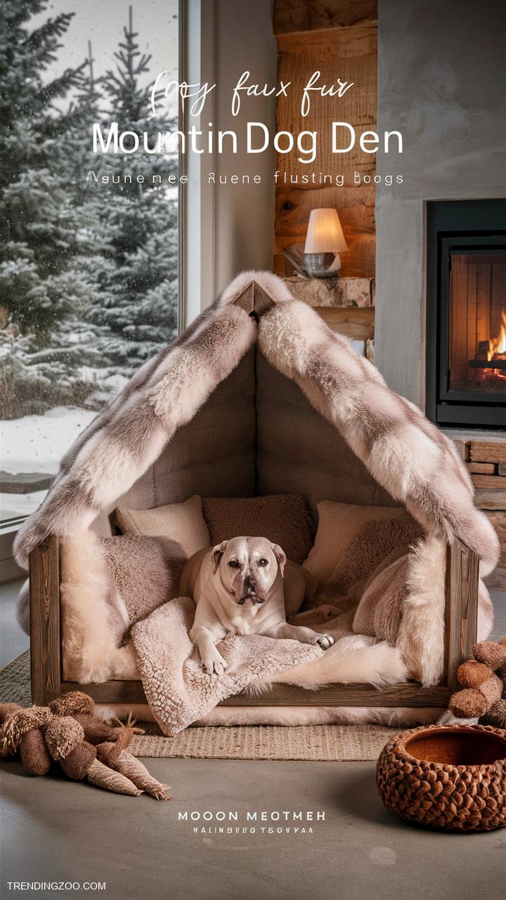 dog bed ideas Faux Fur Mountain Dog Den