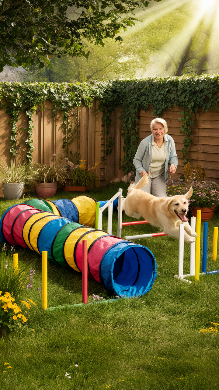 dog corner ideas Outdoor agility course for backyard fun