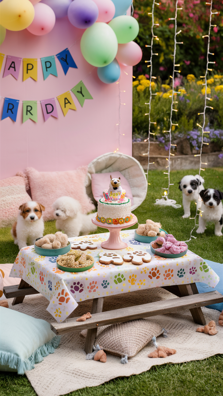 dog corner ideas Themed party corner for dog birthdays