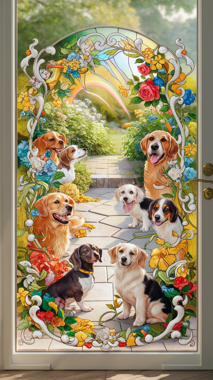 dog door ideas Colorful stained glass for aesthetics