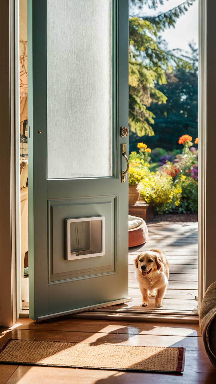 dog door ideas Sliding panel for patio access