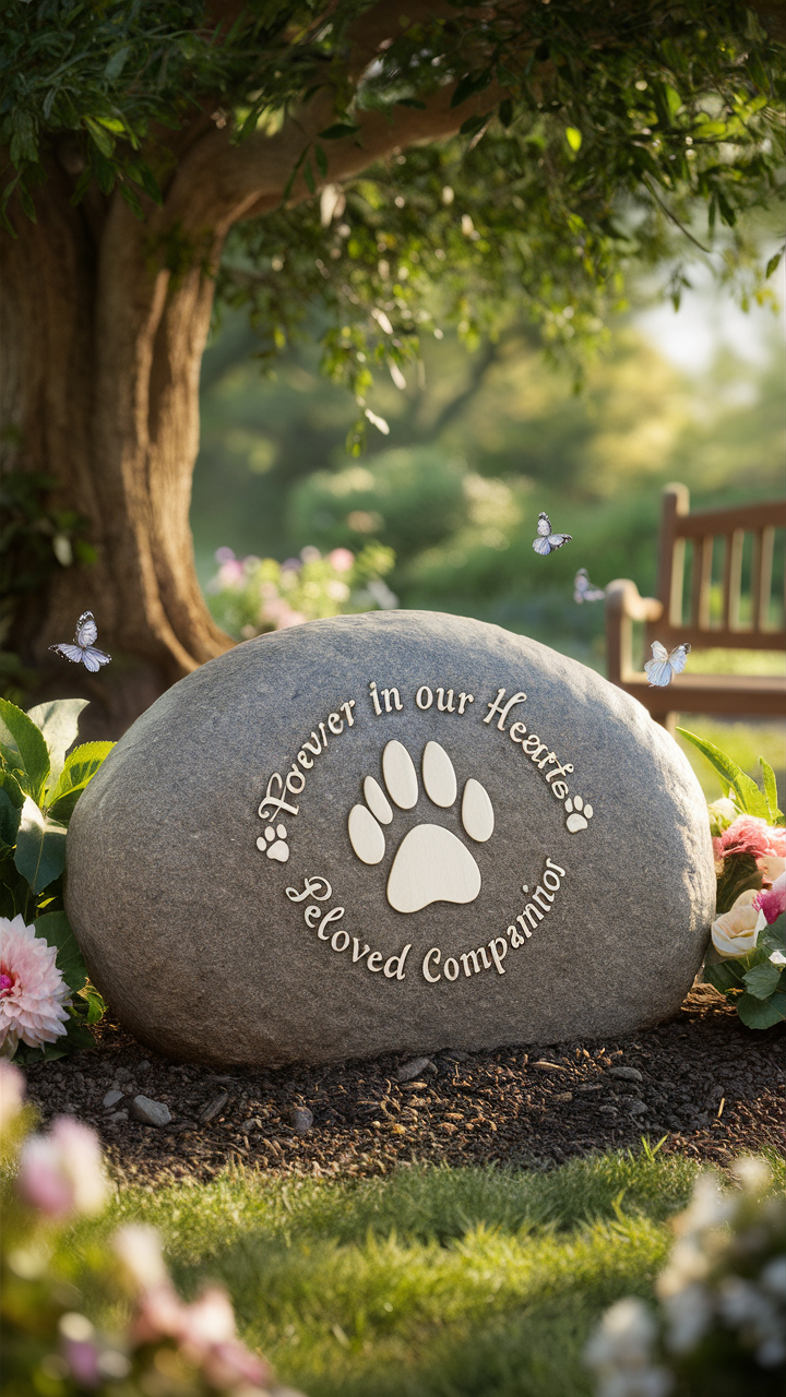 dog memorial ideas Personalized engraved stone for garden