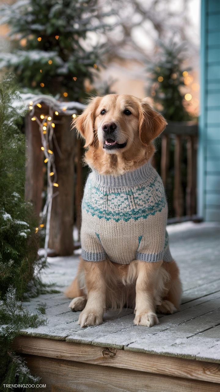 dog sweater ideas Hand knit with wintery snowflake patterns