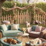 dog yard ideas Cozy shaded lounge with pet beds