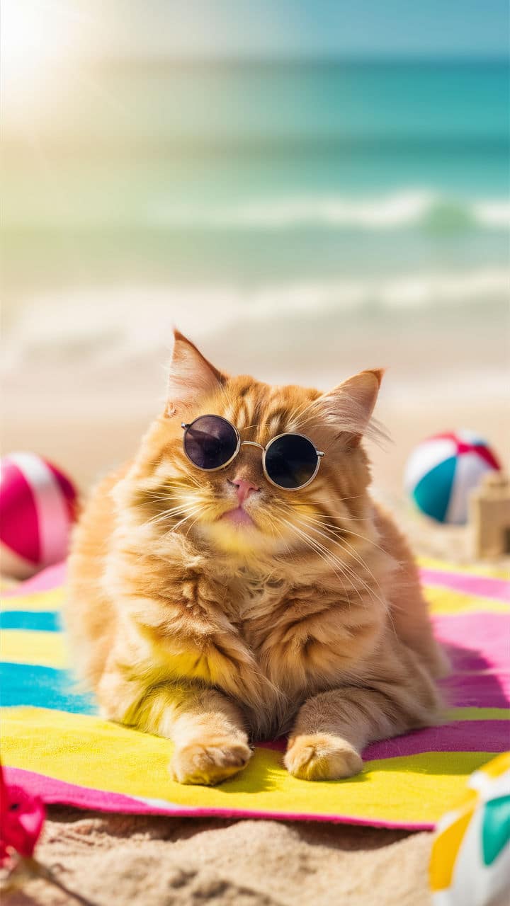 funny cute cats Cat wearing tiny sunglasses