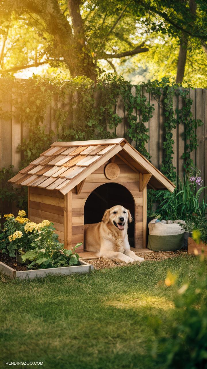 outdoor dog kennel ideas Eco friendly recycled wood dog shelter