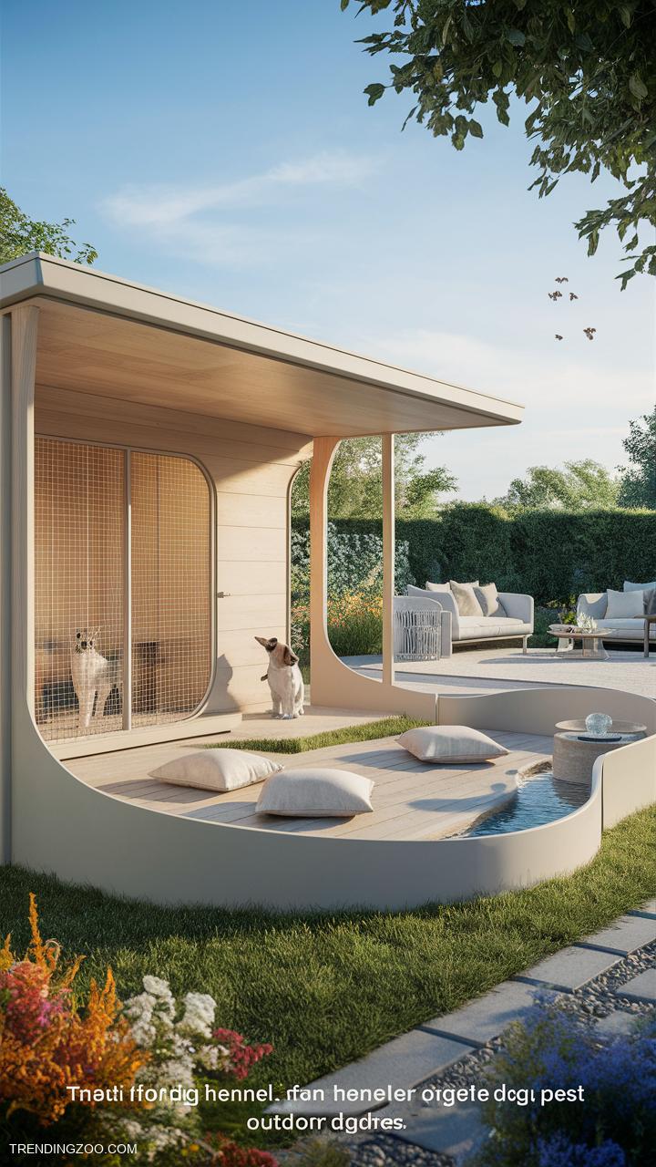 outdoor dog kennel ideas Modern minimalistic open air dog pen