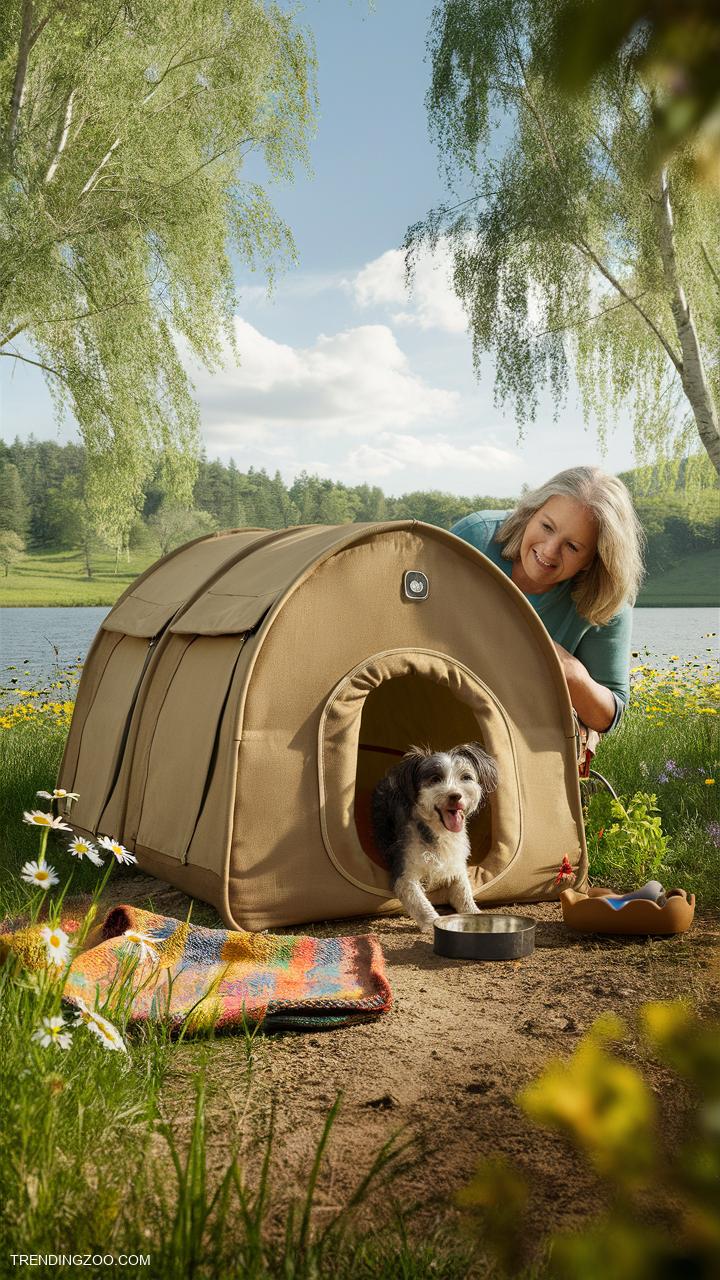 outdoor dog kennel ideas Portable camping canvas dog tent