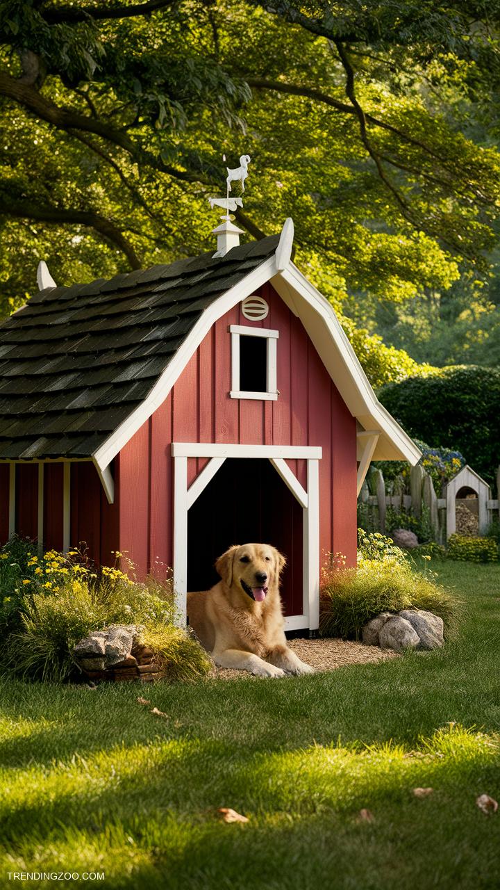 outdoor dog kennel ideas Traditional barn style dog house