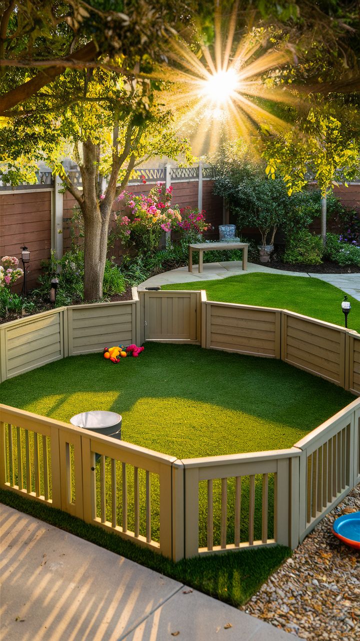 outdoor dog pen ideas In ground dog pen with artificial grass