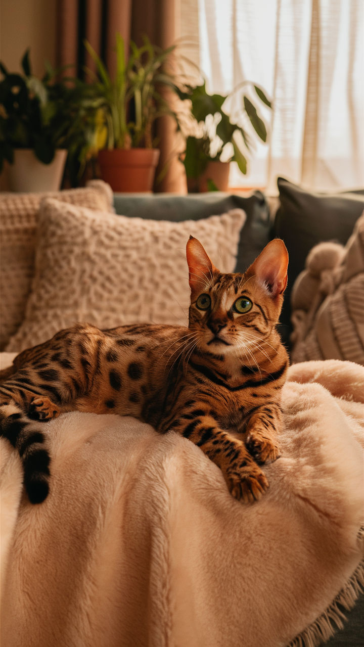 pretty cats Bengal with distinctive leopard spots