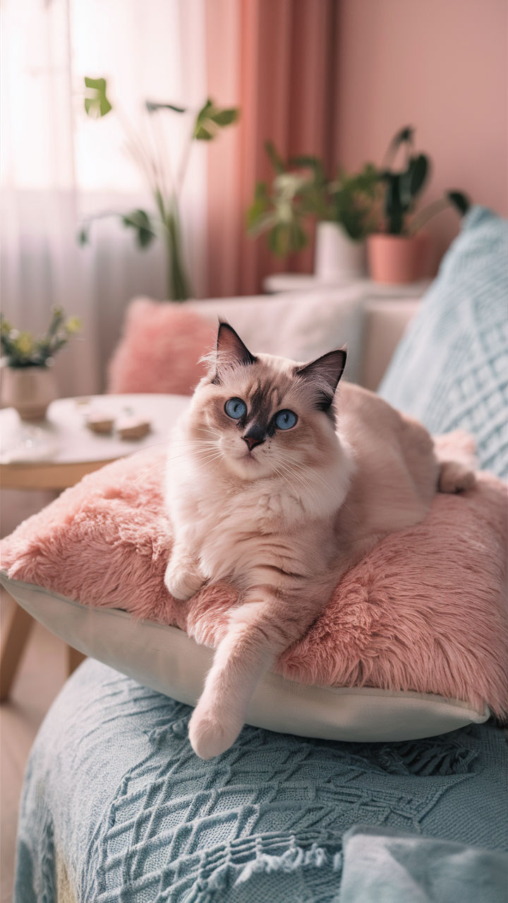 pretty cats Ragdoll with soft cuddly demeanor