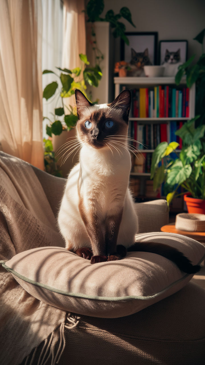 pretty cats Siamese with striking blue eyes