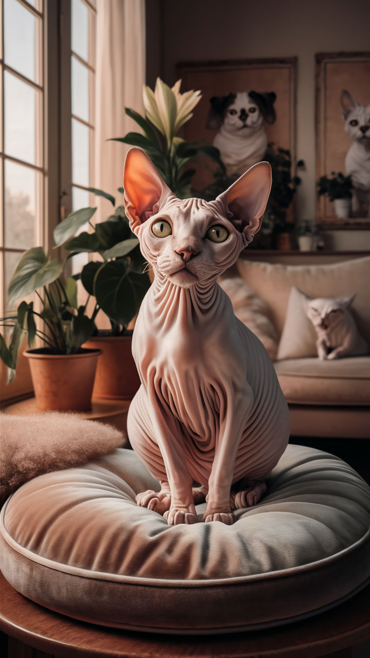 pretty cats Sphynx with hairless unique look