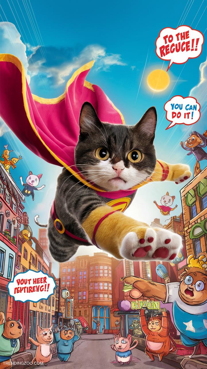 silly cats Cat superheroes saving the day in comics