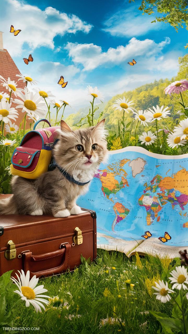 silly cats Cats traveling the world in tiny backpacks