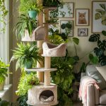 unique cat trees Vertical garden cat tree with plants