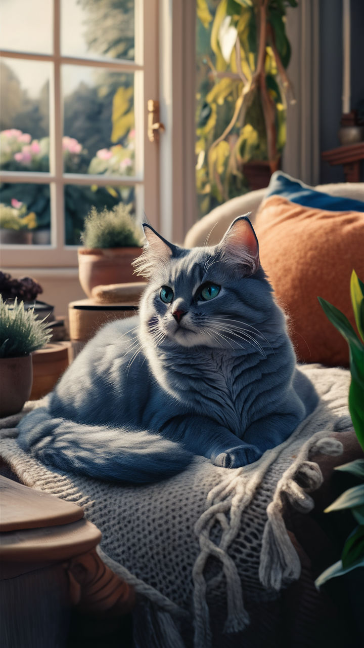 unique cats Russian Blue