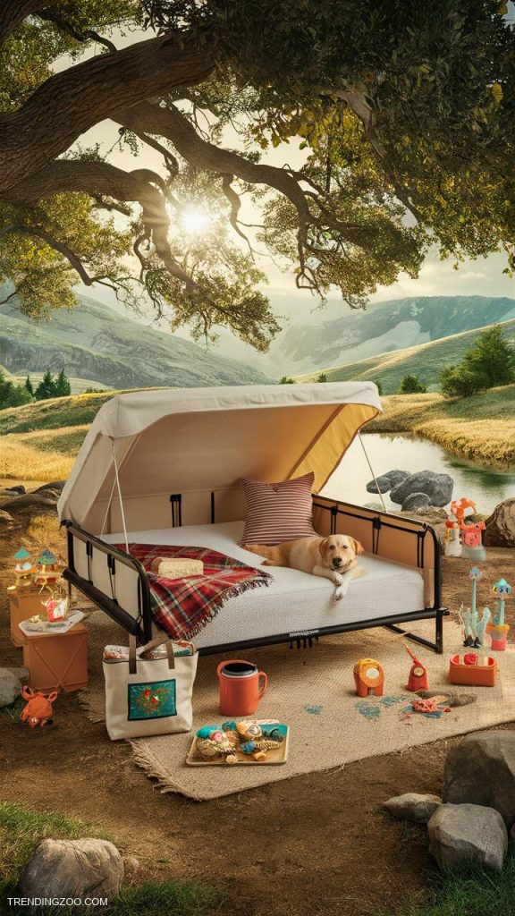 dog beds for humans Portable outdoor bed for camping adventures
