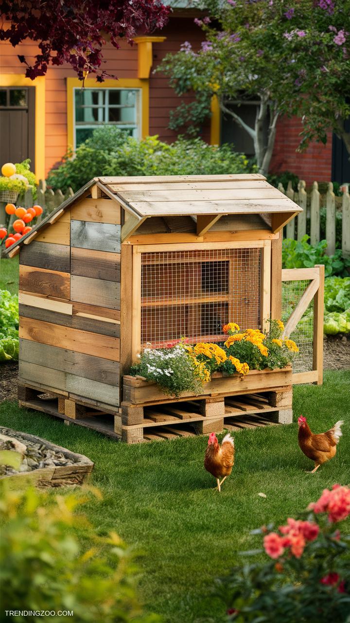 Chicken coop ideas Repurposed pallet coop for eco friendly living