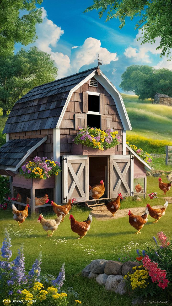 Chicken coop ideas Stylish barn inspired coop with rustic charm