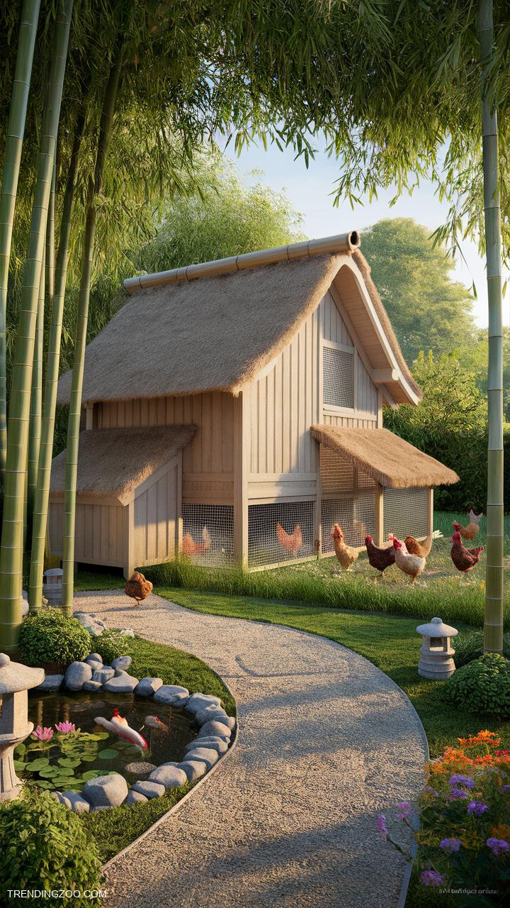 Chicken coop ideas Zen garden coop for tranquility and beauty