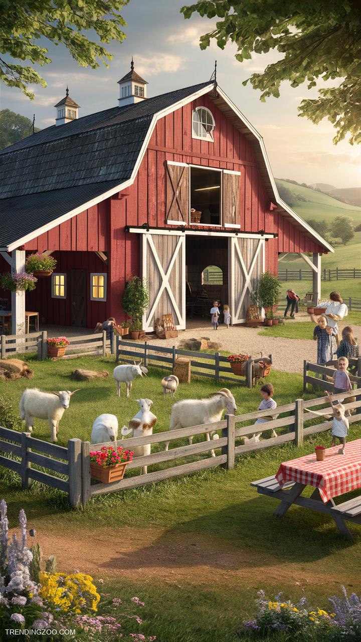 Goat barn ideas Barn with a small petting zoo section