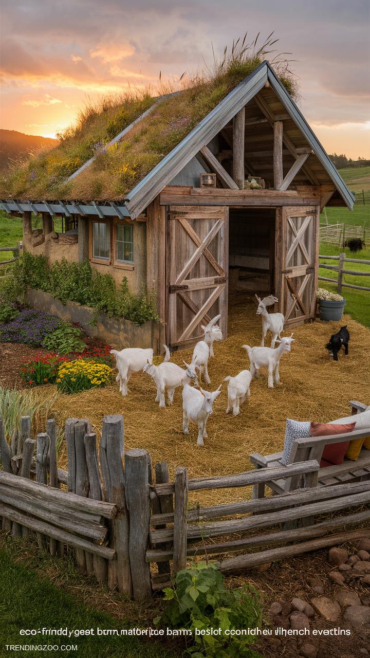 Goat barn ideas Eco friendly barn using sustainable materials