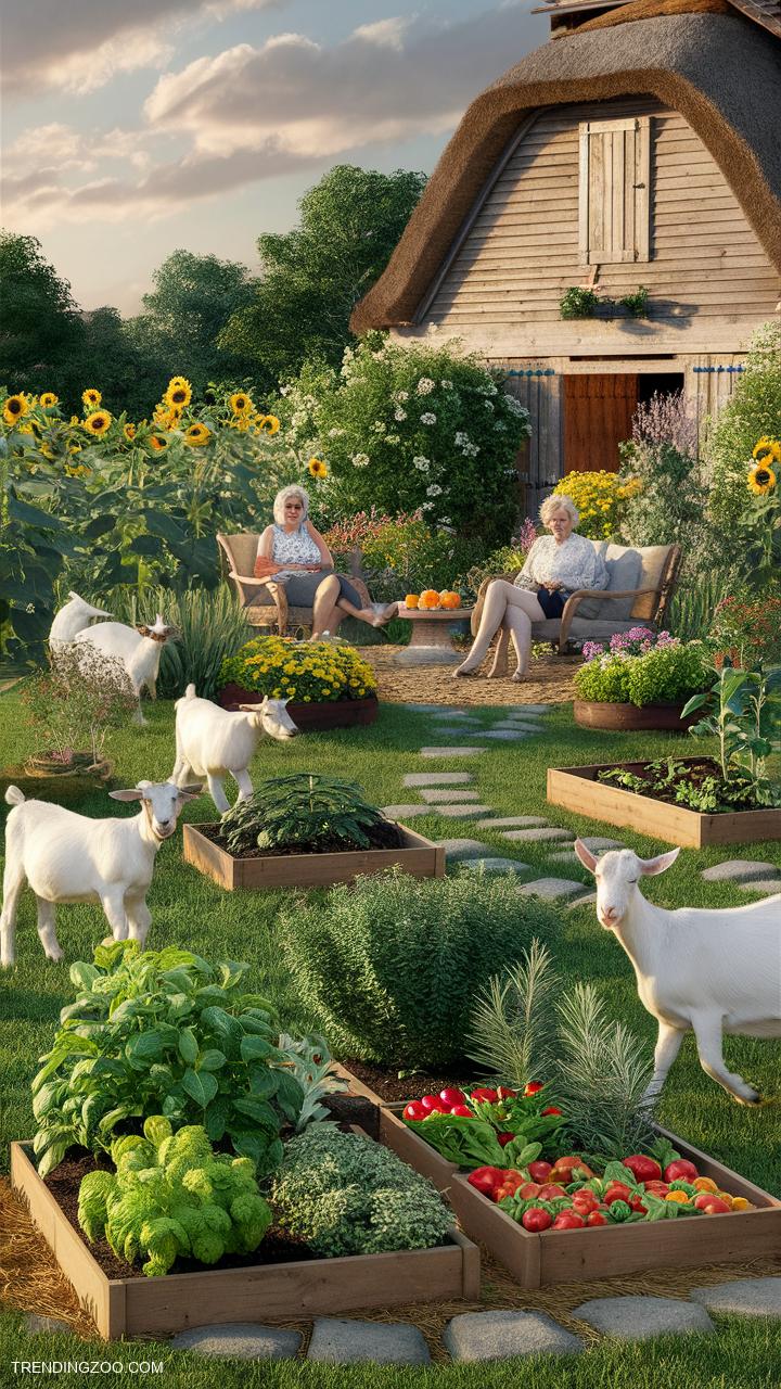 Goat barn ideas Interactive garden with edible plants